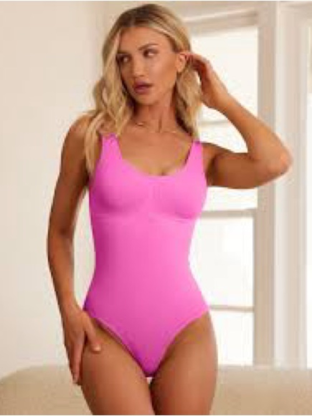 Seamless Shaping Bodysuit in Hot Pink